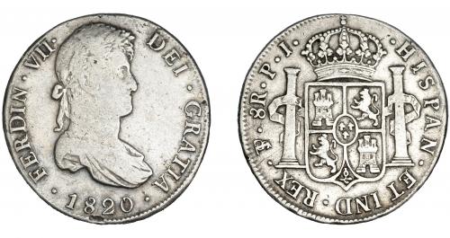 3326   -  FERNANDO VII. 8 reales. 1820. Potosí. PJ. VI-1141. MBC-/MBC. 