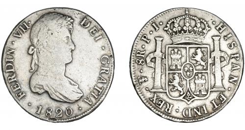 3326 - FERNANDO VII. 8 reales. 1820. Potosí. PJ. VI-1141. MBC-/MBC.