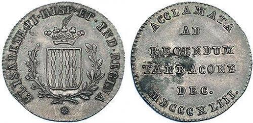 3332   -  ISABEL II. Medalla mayoría de edad. 1843. Tarragona. AE 21mm. H-19. MPN-no. Leve oxidación. EBC-.