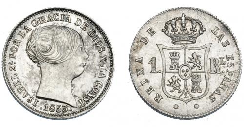 3334 - ISABEL II. Real. 1853. Barcelona. VI-246. EBC-/EBC.