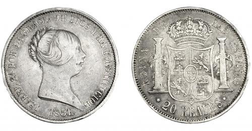 3341   -  ISABEL II. 20 reales. 1854. Madrid. VI-510. MBC-. 