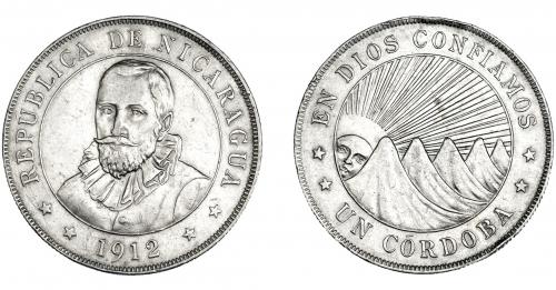 3393 - MONEDAS EXTRANJERAS. NICARAGUA. 1 córdoba. 1912. KM-16. Golpecitos en canto. MBC+.