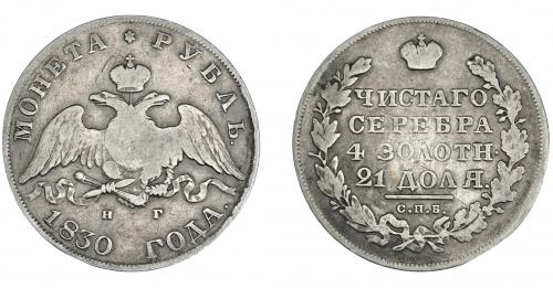 3399   -  MONEDAS EXTRANJERAS. RUSIA. Nicolás I. 1 rublo de 1830 de San Petersburgo. KM-161. MBC-. 