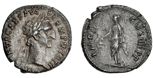 3127 - IMPERIO ROMANO. NERVA. Denario. Roma (98 d.C.). R/ Libertas a izq. con pileus y cetro; IMP II COS IIII P P. AR3,33 g. 18 mm. RIC-43. MBC. Venta privada en La Lonja del Almidón. Conserva sobre original.