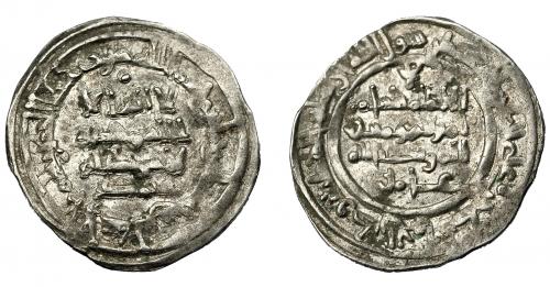 441 - ACUÑACIONES HISPANO-ÁRABES. CALIFATO. Hisam II. Dirham. Al-Andalus 388 H. AR 2,85 g. 24,45 mm. Vives-538. MBC+.