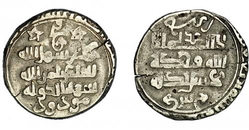 618 - MONEDAS EXTRANJERAS. MUNDO ISLÁMICO. Gaznavíes. Sihan al-Dawa Malud. Dirham. Mitchener 783. Fina grieta. MBC-.