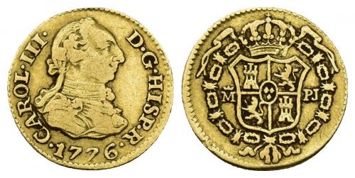3402   -  CARLOS III. 1/2 escudo. 1776. Madrid. PJ. AU 1,73 g. 14,6 mm. VI-1057. MBC-. 