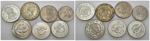 3482   -  MONEDAS EXTRANJERAS. MÉXICO. Lote de 7 monedas de 1 peso: 1947, 1948, 1950, 1957, 1958, 1959 y 1977. MBC/EBC.