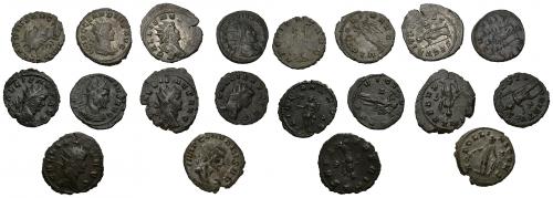 381   -  IMPERIO ROMANO. Lote de 10 antoninianos: Galieno (5) y Claudio II (5). BC+/EBC-.