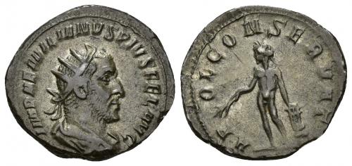 515 - IMPERIO ROMANO. EMILIANO. Antoniniano. Roma (253). A/ Busto radiado a der.; IMP AEMILIANVS PIVS FEL AVG. R/ Apolo a izq. con rama y apoyado en su lira; APOL CONSERVAT. VE 4,26 g. 22,56 mm. RIC-1. MBC+. Muy escasa.