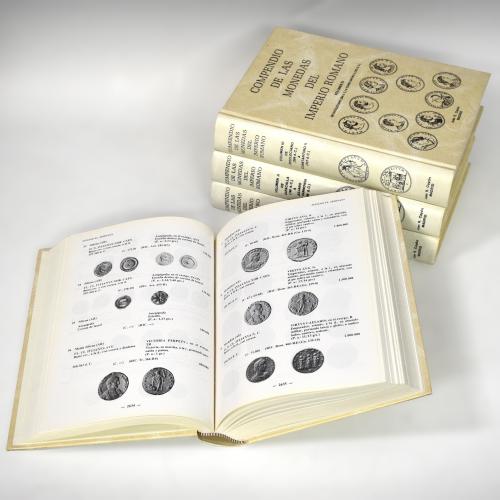 895 - LIBROS. J. R. Cayón. Compendio de las monedas del Imperio Romano. Vol. I-IV. 1990-1995. Madrid.