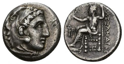 218   -  GRECIA ANTIGUA. MACEDONIA. Alejandro III. Dracma. Abydus (c. 310-301 a.C.). AR 4,05 g. 16,8 mm. PRC-1534. Golpecitos en anv. y rev. MBC/MBC-. 