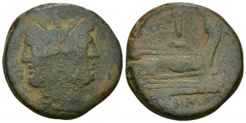 256   -  REPÚBLICA ROMANA. As. A/ Jano. R/ Proa. AE 29,7 g. 33,7 mm. BC-. 