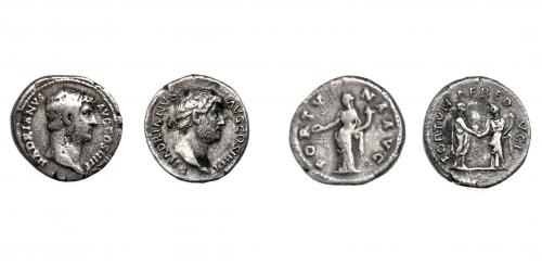 271   -  IMPERIO ROMANO. ADRIANO. Lote de 2 denarios. BC+/MBC-.