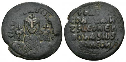 473   -  IMPERIO BIZANTINO. BASILIO I. Follis. Constantinopolis. AE 6,28 g. 28,9 mm. SBB-1713. MBC-. 