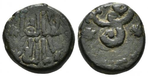 13 - CONQUISTA/GOBERNADORES. Felús. Sin ceca. Sin fecha. CU 8,61 g. 20 mm. F-Ic var. F. Pátina oscura. MBC.
