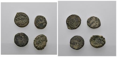 29 - CONQUISTA/GOBERNADORES. Lote de 4 feluses. Al-Andalus / الاندلس F XIX-e. BC+/MBC-.