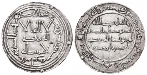 41   -  EMIRATO. ABD AL-RAHMAN I (755-788). Dírham. Al-Andalus. 157 H. AR 2,7 g. 28 mm. V-55. Agujerito. MBC+. Muy escasa.