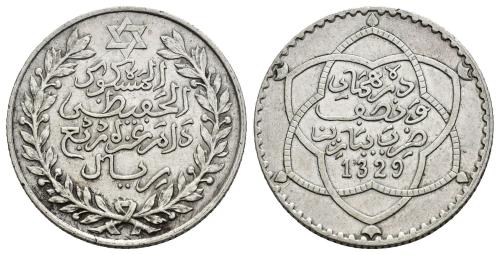 13   -  MONEDAS EXTRANJERAS. MARRUECOS. 1/4 rial. 1329 H. Y-23. MBC+.