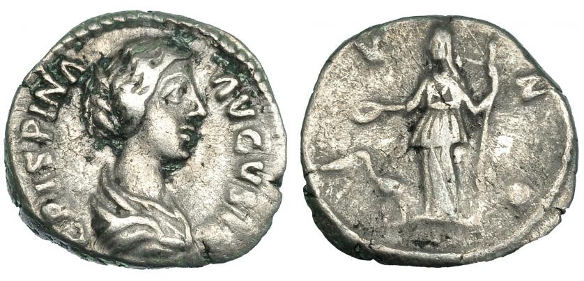 269   -  CRISPINA (esposa de Cómodo). Denario. Roma. R/ Juno a izq. RIC-283. MBC-/BC+.