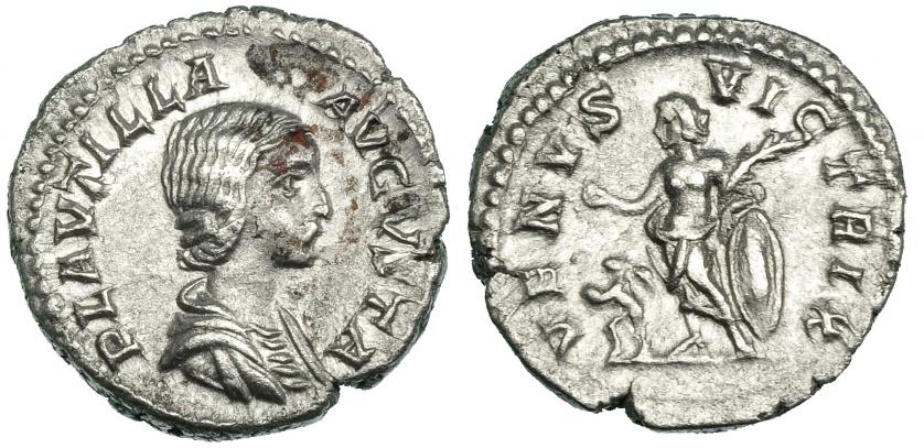 273   -  PLAUTILLA. Denario. Roma (202-205). A/ Busto drapeado a der. R/ Venus a izq. VENVS VICTRIX. RIC-368. MBC+.