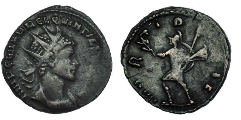 327   -  QUINTILO. Antoniniano. Roma (270). R/ Marte; MARTI (PAC)IC. RIC-25. BC+.