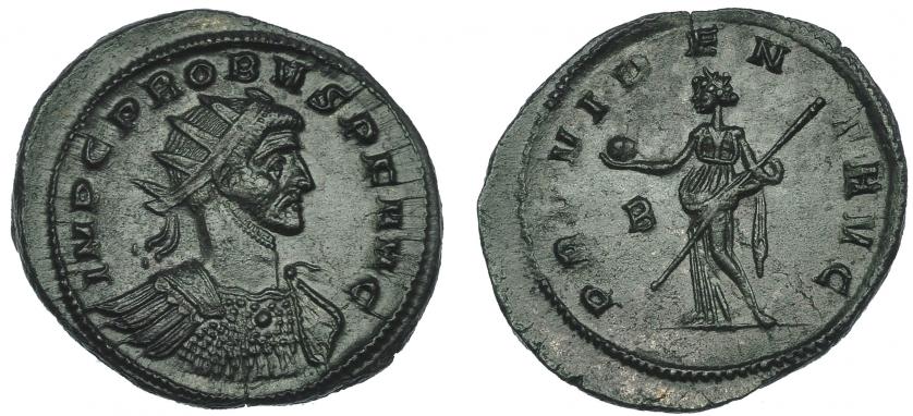 332   -  PROBO. Antoniniano. R/ Providentia a izq. con globo y cetro; PROVIDENT AVG, en campo B. RIC-551. EBC-.