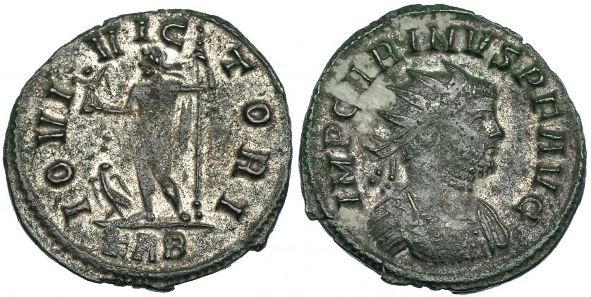 336   -  CARINO. Antoniniano. Roma (283-285). R/ IOVI VITORI; marca de ceca en exergo KAB. RIC-257. R.P.O. MBC-.
