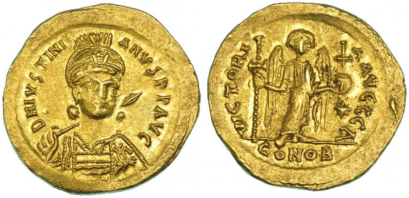 366   -  JUSTINIANO I. Sólido. Constantinopla. Oficina A. SBB-137. EBC-.
