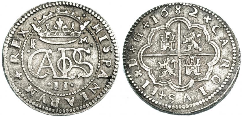 397   -  2 reales. 1682. Segovia. M. AC-442. MBC.