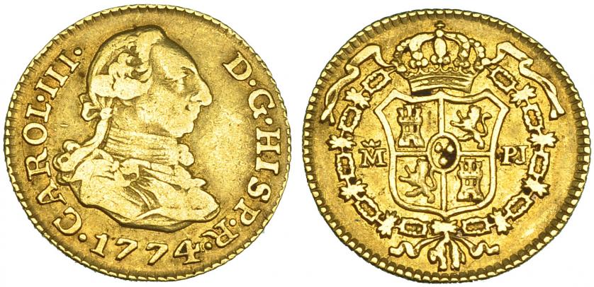 435   -  1/2 escudo. 1774. Madrid. PJ. VI-1055. MBC-/MBC.