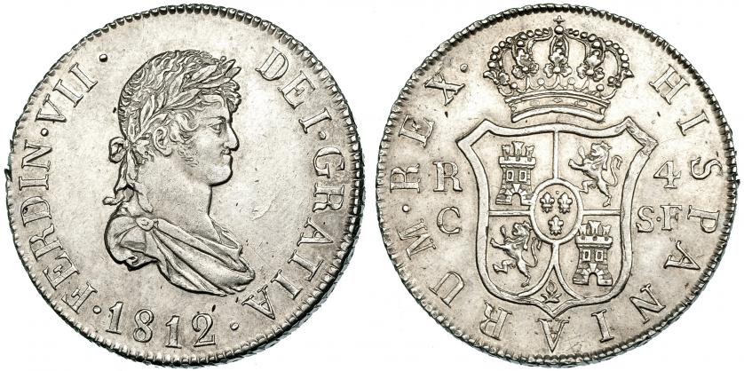 467   -  4 reales. 1812. Cataluña SF. VI-840. Golpecito en gráfila. EBC-.