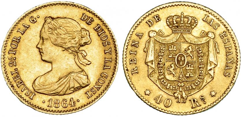 499   -  40 reales. 1864. Madrid. VI-568. MBC+.