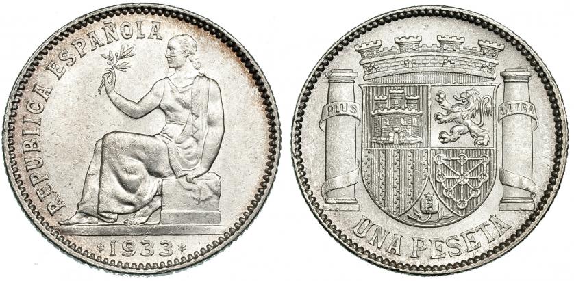 553   -  1 peseta. 1933 *3-4. Madrid. VII-218. EBC+