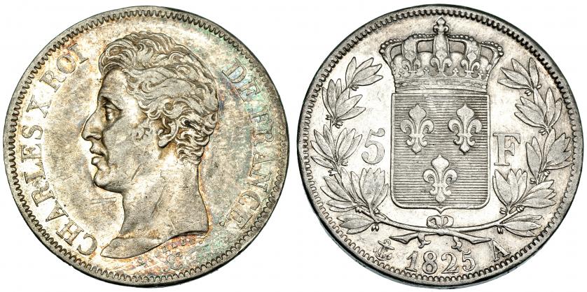 603   -  FRANCIA. 5 francos. 1825 A. KM 720.1. Rayitas. MBC+.