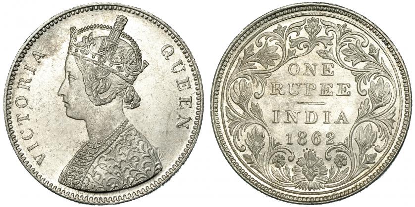 624   -  INDIA BRITÁNICA. Rupia. 1862. KM-473. SC.