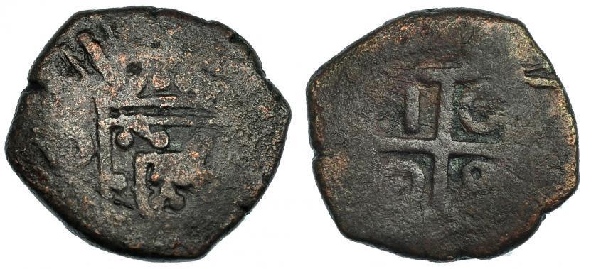 625   -  INDIA PORTUGUESA. Bazaruco. 1686. Fecha invertida. Gomes-02.02. BC.