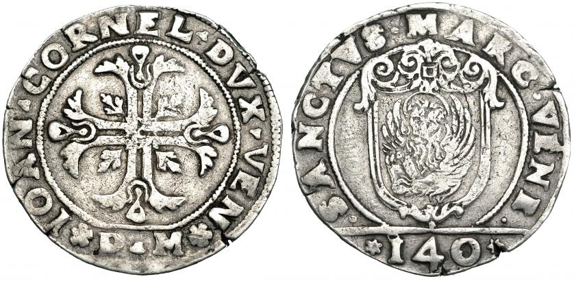 634   -  ESTADOS ITALIANOS. VENECIA. Escudo de 140 soldi. Juan Cornel (1709-1722). S/F DM.  MBC-/MBC.