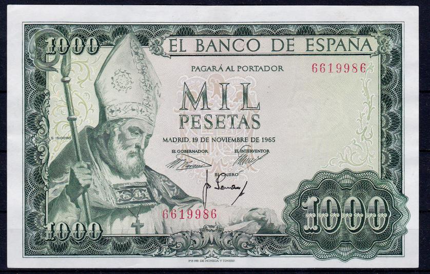 679   -  BANCO DE ESPAÑA. 1000 pesetas. 11-1965. Sin serie. ED-D72. EBC.