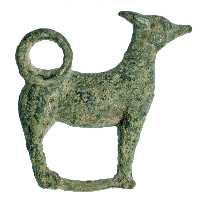 718   -  ROMA. Imperio Romano. Bronce. Figura exenta de perro. Altura: 4,0 cm. Procedente de colección privada española años 1970-80.