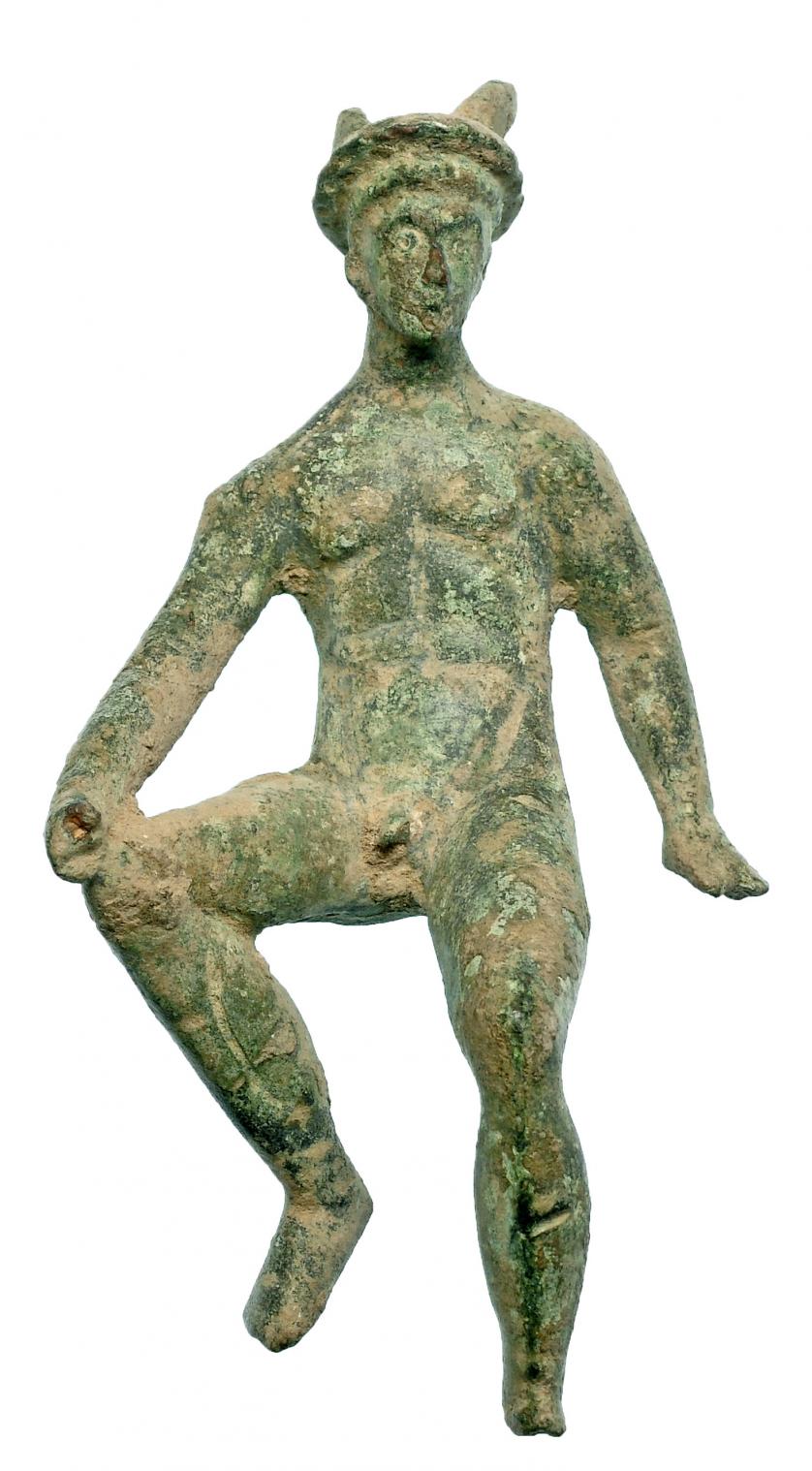 720   -  ROMA. Imperio Romano. Bronce. Figura de Mercurio sedente. Altura: 11,2 cm. Procedente de colección privada española años 1970-80.