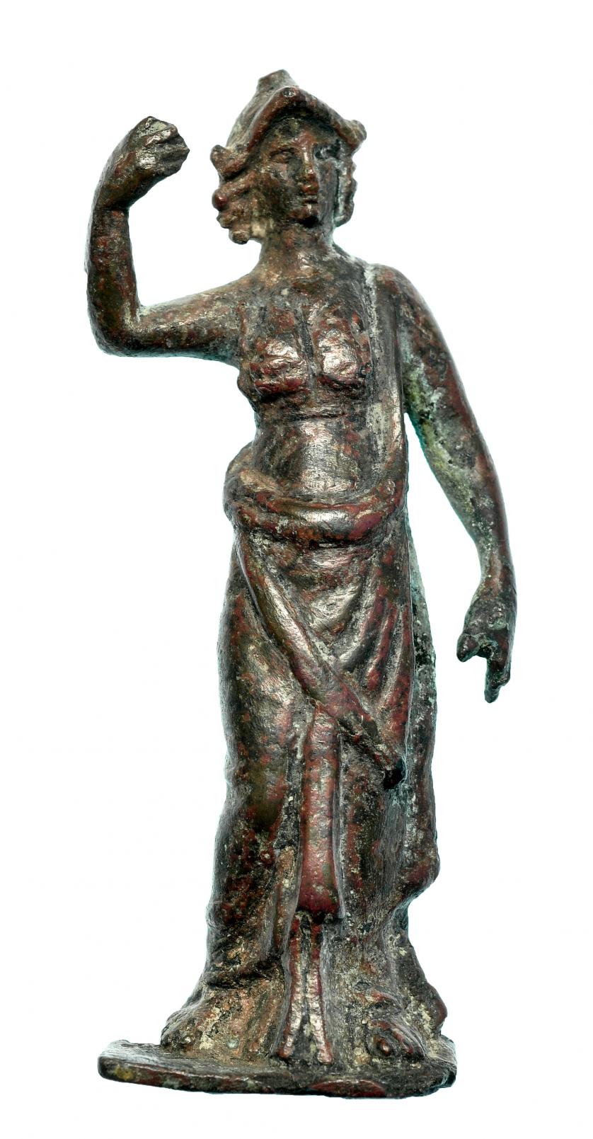 721   -  ROMA. Imperio Romano. Bronce. Figura exenta de Atenea. Altura: 8,3 cm. Procedente de colección privada española años 1970-80.