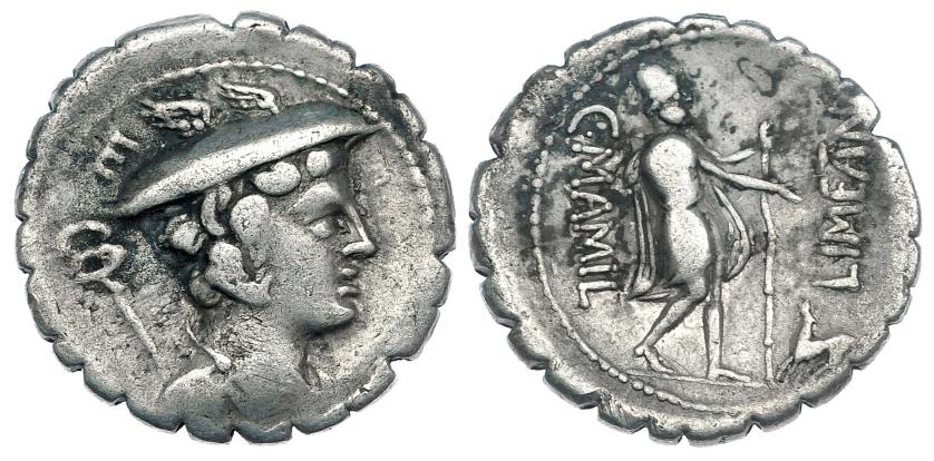 115   -  MAMILIA. Denario. Roma (82 a.C.). R/ Ulises y su perro Argos. CRAW-362.1. FFC-835. MBC-.