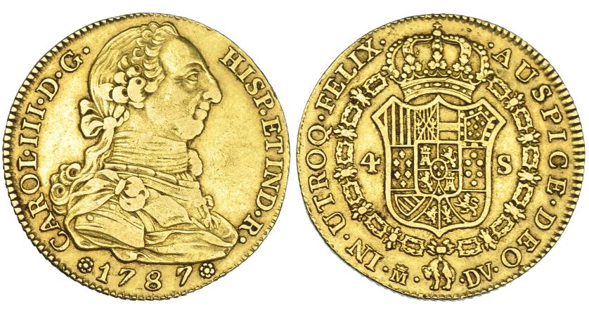 316   -  4 escudos. 1787. Madrid. DV. VI-1471. MBC.