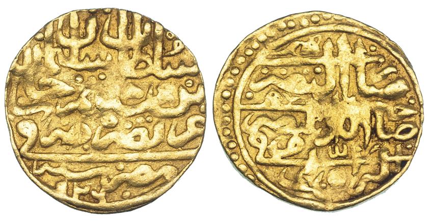 388   -  IMPERIO OTOMANO. Suleiman I. Dinar. Misr. 926 H. Mitchiner-1253. MBC-.