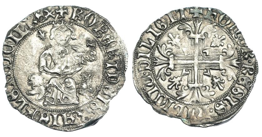 426   -  ESTADOS ITALIANOS. NÁPOLES. Roberto d'Anjou. Gigliato (1309-1317). MIR-28. EBC-.