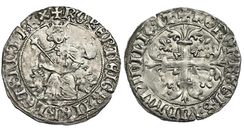 427   -  ESTADOS ITALIANOS. NÁPOLES. Roberto d'Anjou. Gigliato (1309-1317). MIR-28. MBC+.