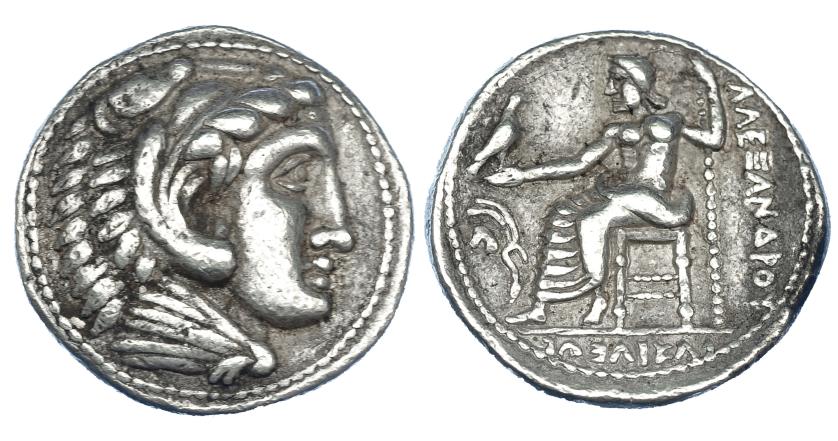 49   -  CELTAS DEL DANUBIO. Tetradracma. Imitación Alejandro III. (S. III-II a.C.). AR 16,83 g. SBG-210. MBC.