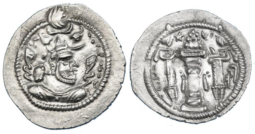 93   -  IMPERIO SASÁNIDA. Dracma. Peroz. Ceca móvil Balh? (457-483). SES-tipo II. AR. 4,09 g. EBC-.