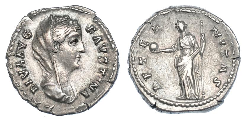 359   -  FAUSTINA LA MAYOR. Denario. Roma (post. 141). R/ Providentia a izq.; AETERNITAS. RIC-350a. MBC+.